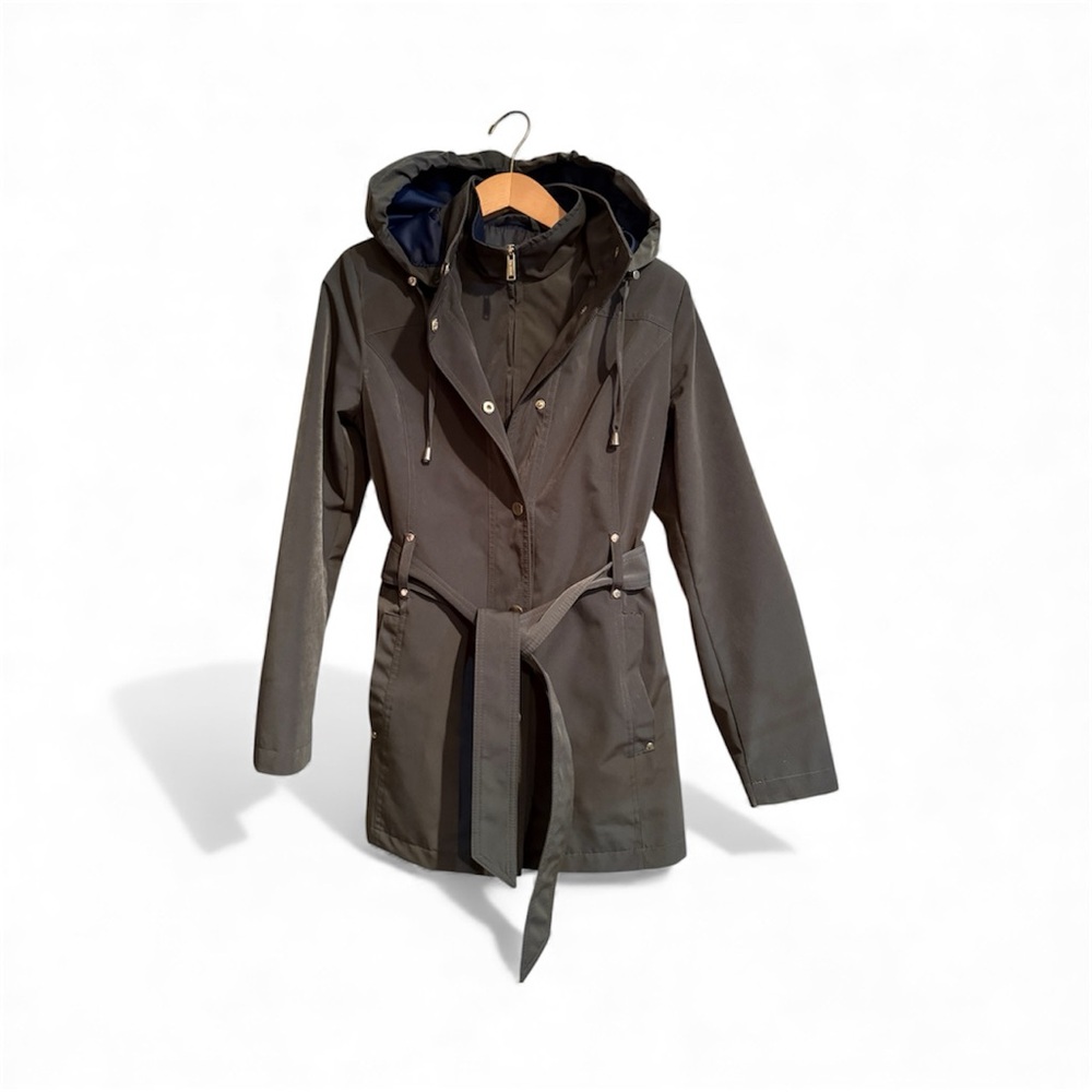 London Fog olive green Hooded Trench Coat